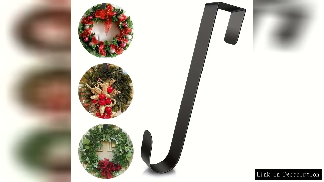 Durable 12" Metal Wreath Door Hanger with Easy Over-The-Door Hooks | Holiday Decor for Thanksgiving,