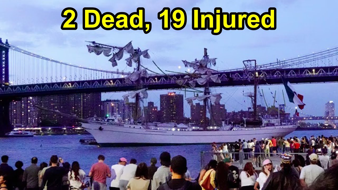 Two Killed as Mexican Sail Training Ship Hits Brooklyn Bridge.