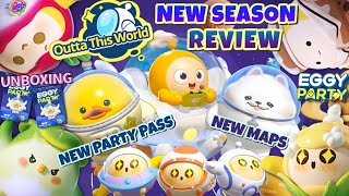 EGGY PARTY | NEW SEASON OUTTA THIS WORLD REVIEW + UNBOXING MYSTERY BOX FT. NEW PARTY PASS AND MAPS