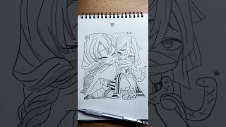 Mitsuri vs Obanai ! 😉🐍 drawing #demonslayer #イラストメイキング #創作 #アニメ #鬼滅の刃