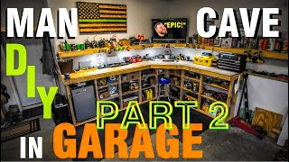 HOW TO BUILD A WORKBENCH FOR GARAGE / PART 2 / DIY Garage Workbench and Shelves