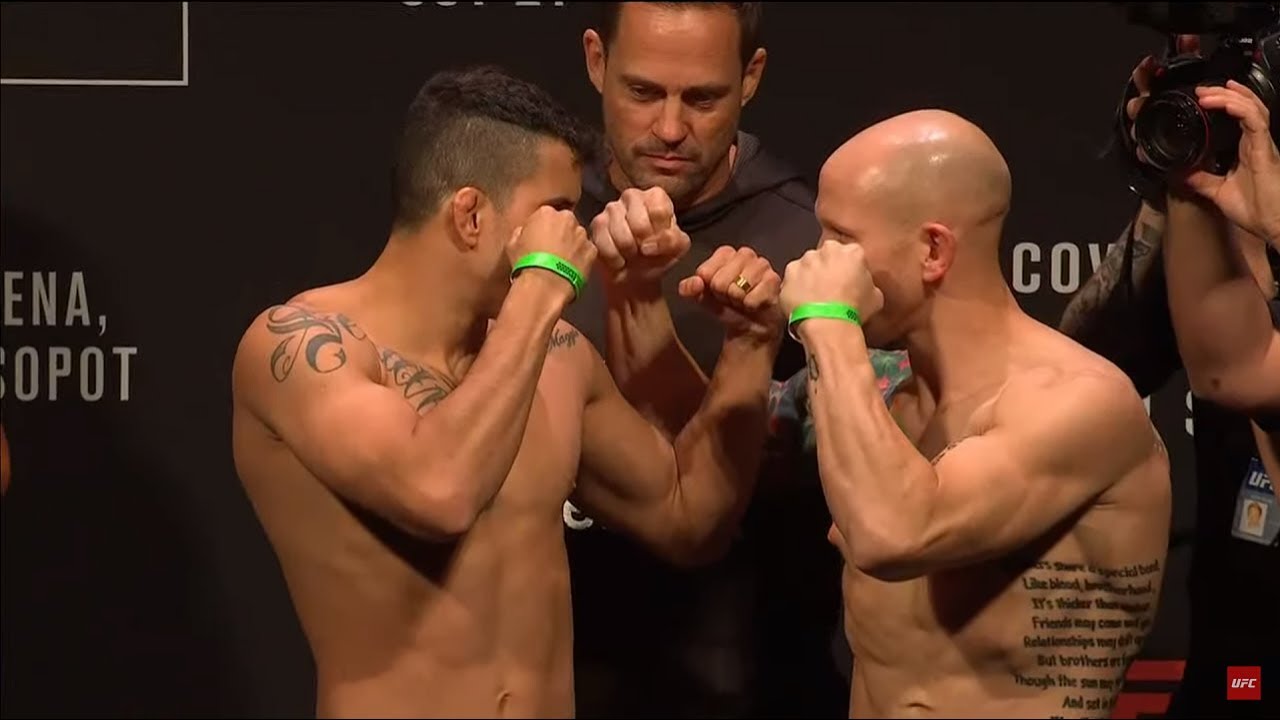 Felipe Arantes vs. Josh Emmett - UFC Gdansk Weigh-Ins Staredown