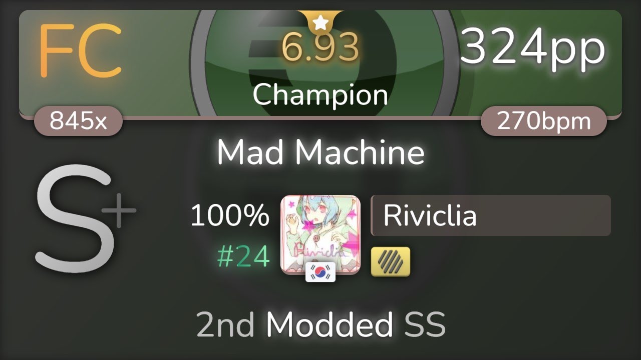 Riviclia | Syrsa - Mad Machine [Champion] +HD SS {#24 324pp FC} - osu!