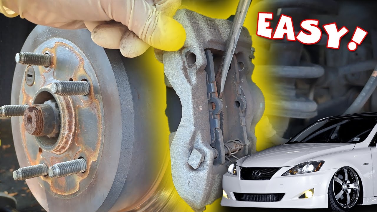 Lexus IS250 Rear Pads and Rotors Replacement 2006 - 2013 - YouTube