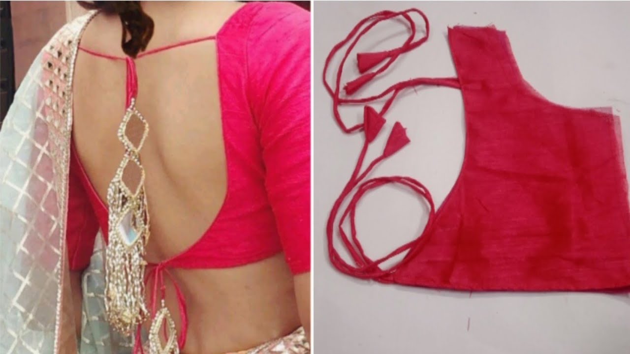 Deep Back Cut Deep and broad neck back cutting and stitching/ Back dori design ...
