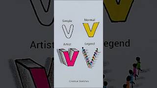 how to draw the letter'v' Art 🤩 #art #drawing #shorts