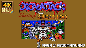 Decap Attack 4K Gameplay (Mega Drive / Genesis) Area 1: Abdomainland