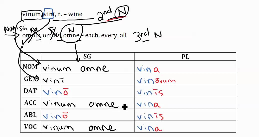 Declining a 2nd declension NEUTER noun with a 3rd ...