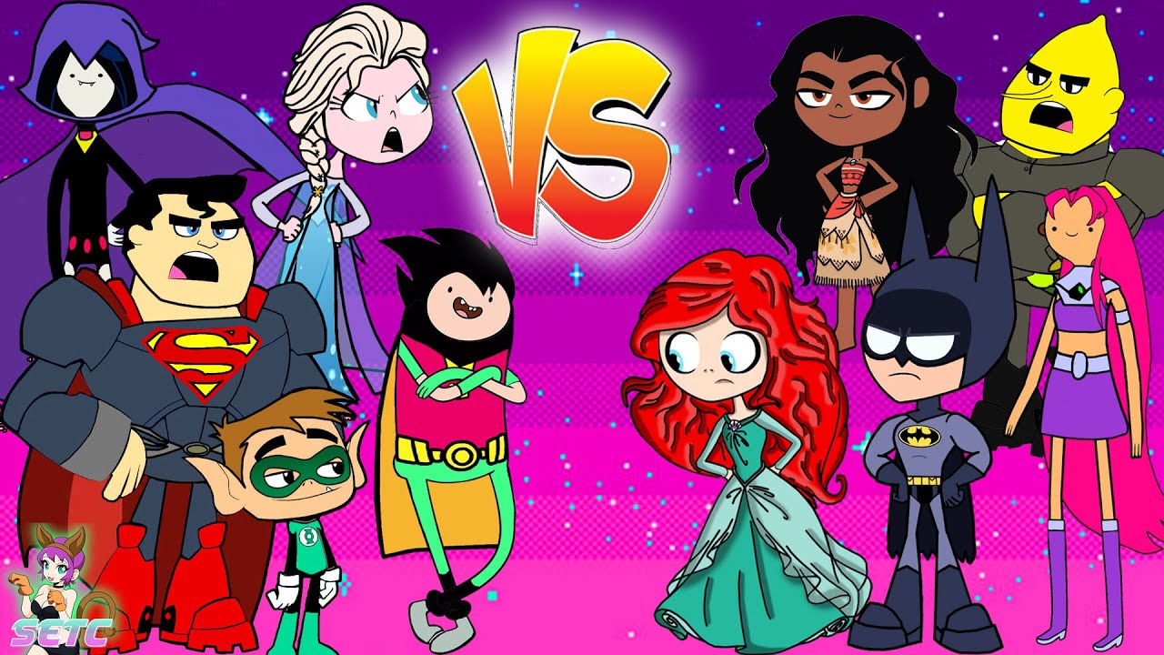 Teen Titans Go! vs. Superman, Adventure Time characters and friends! Cartoon Character Swap - SETC