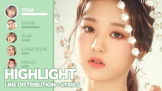 IZ*ONE - Highlight (Line Distribution   Lyrics Color Coded) PATREON REQUESTED