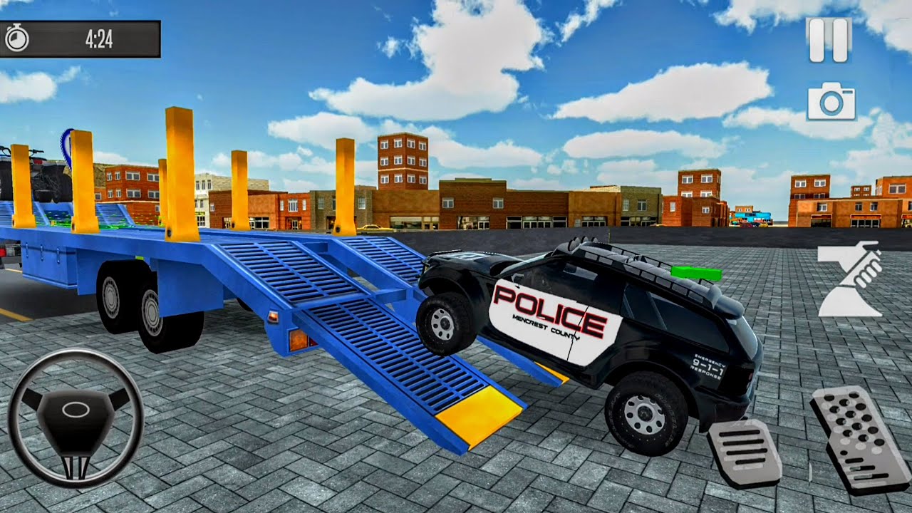 Cargo Airplane Police Vehicle Transporter #1 - Truck Transport Driving Simulator -  Android Gameplay