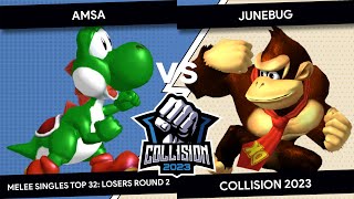 Collision 2023 - VGBC aMSa (Yoshi) VS Junebug (Donkey Kong) - Melee Singles Top 32 - Losers Round 2