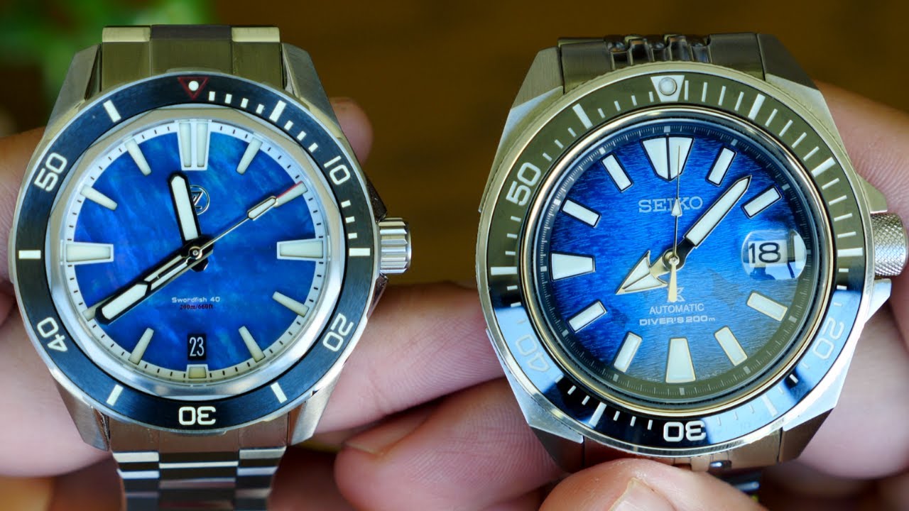 Zelos Swordfish 40mm vs Seiko Samurai Manta Ray - YouTube