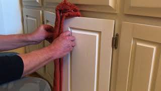 Installing new hinges on old cabinets, problem solving.