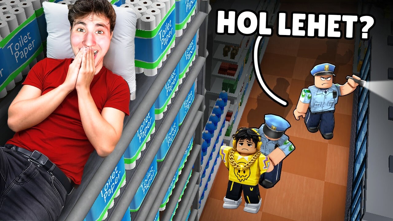 24 Óráig Titokban Egy Élelmiszerboltban Éltem Robloxban!🤯