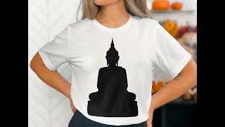 Buddha Silhouette ,Buddhist Statue SVG, Meditation Silhouette, Buddha Clipart, Spiritual Decor Vecto