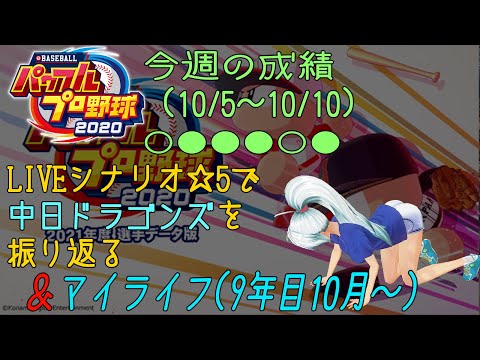 【パワプロ2020/2021対応版】LIVEシナリオ☆５難易度で中日ドラゴンズを振り返る 10/5～10/10 & マイライフ【VTuber】