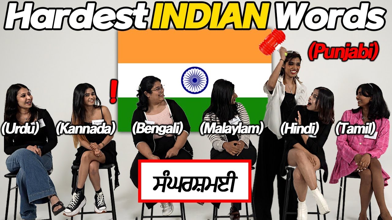 7 Indians Try Hardest Words from Each other's Languages