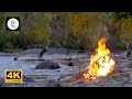 Crackling Fire By The River W Owls Relaxing Sounds For Insomnia Sleep 