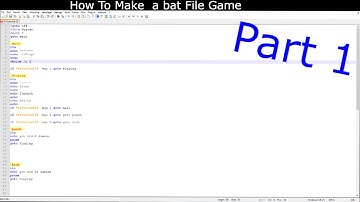 How to Make a Bat File Game Part1