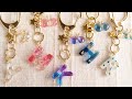 【UVレジン】キーホルダーデザイン5パターン＆モールド不要蝶々♡Make 5 keychain design patterns with resin.DIY