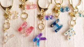 【UVレジン】キーホルダーデザイン5パターン＆モールド不要蝶々♡Make 5 keychain design patterns with  resin.DIY