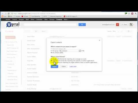 Exporting Contacts from Gmail
