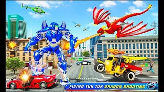 Tuk Tuk Rickshaw Dragon Robot Transform Robot Game Falcon Gamerz Gameplay screenshot 5