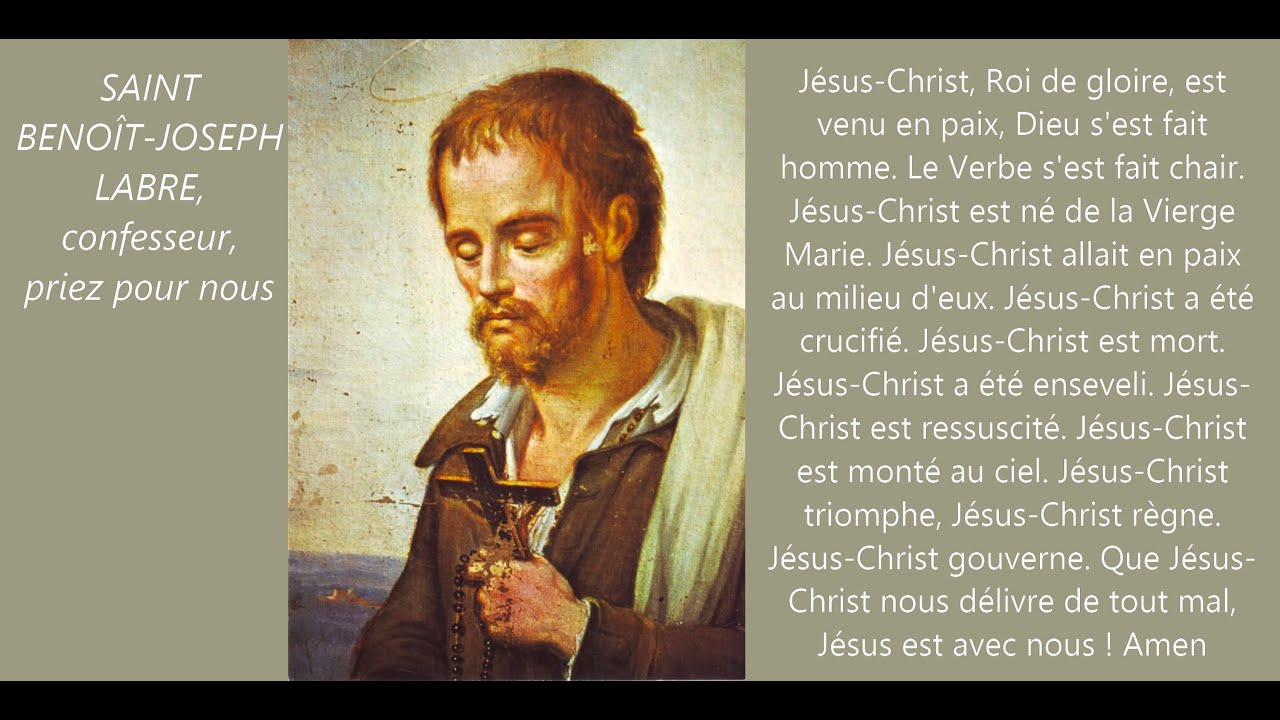 M160424 20h40 heure Paris Chapelet du soir, Saint Benoît-Joseph Labre ...