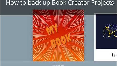 Book Creator back up to Google Drive