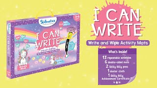 I Can Write | Unicorn Edition | Double-Sided Activity Mats | Ages 3-6