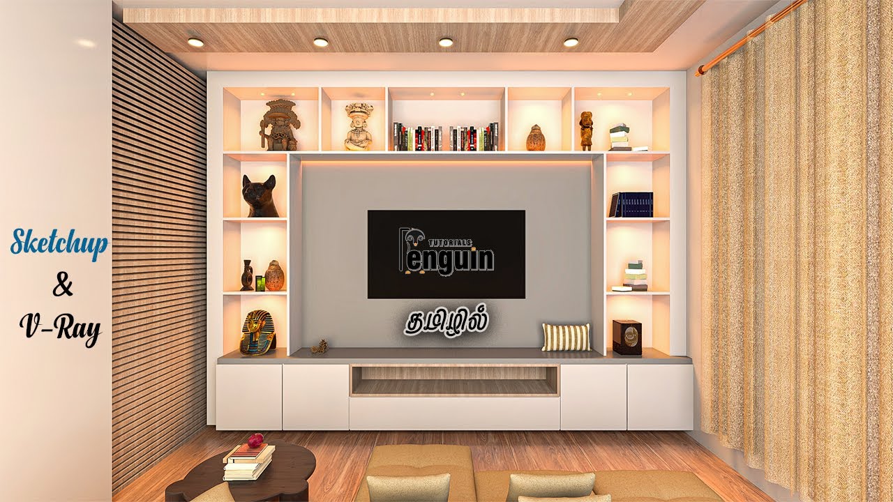 Sketchup TV Unit Modeling Tutorial In Tamil | Penguin Tutorials Tamil
