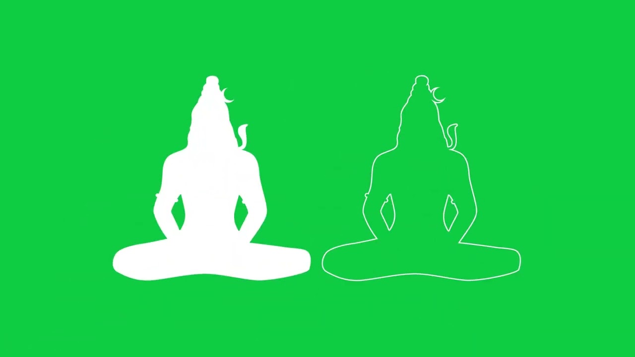 Lord Shiva Yoga Meditation Silhouette Animation | Green Screen