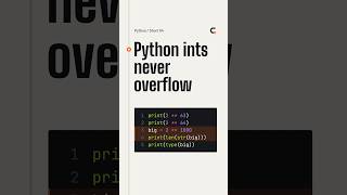 Python Int Overflow: 2 ** 1000 Just Works, No Limit #shorts
