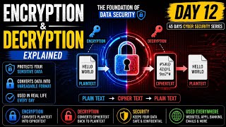 Day 12: Encryption & Decryption Explained | Cyber Security Basics 🔐
