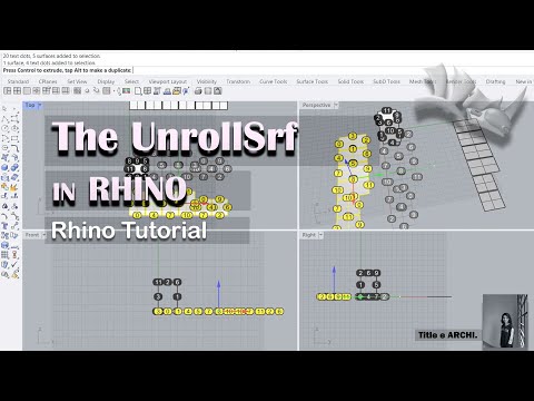 Rhino Tutorial/ The UnrollSrf command in Rhino by  @TitleeMehzabeen