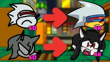 Redrawing Friday Night Funkin icons Super Sonic Smackdown PACK in 4K