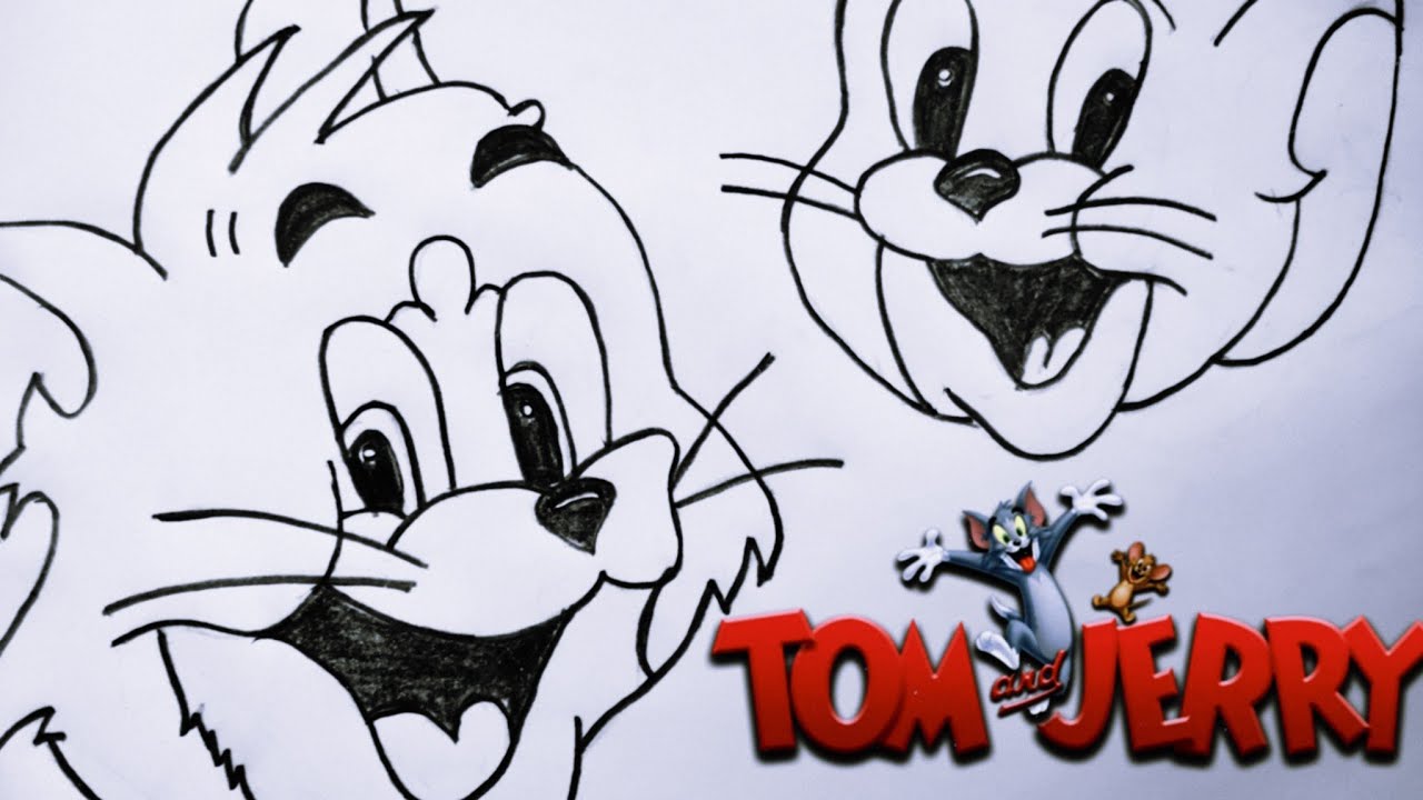 Tom and Jerry drawing for beginners / How to draw Tom and Jerry step by ...