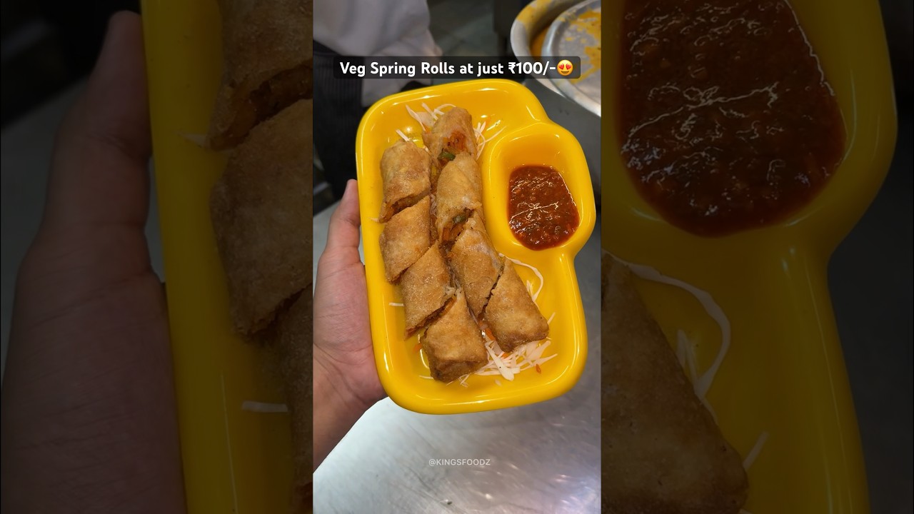 ₹100 वाले Veg Spring Rolls🤤❤️ #shorts #springrolls #indianstreetfood