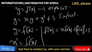 IMPLICIT DEFFERENTIATION || IMPLICIT FUNCTIONS || CALCULUS || MATHEMATICS | FOR AFRICA 🌍 Wealth