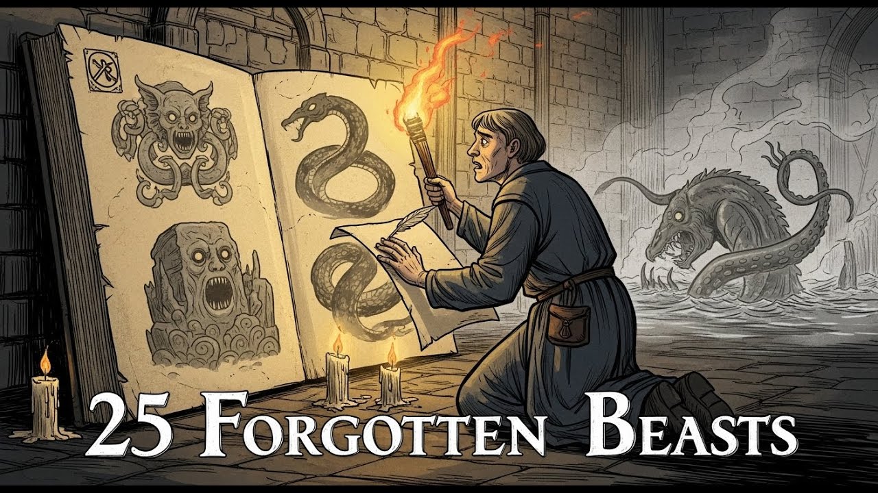 25 Shadows of Forgotten Beasts: From Stone Gorgons to the Drowned Kraken | Bedtime Stories