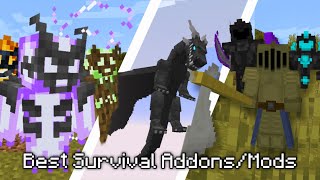 Top 5 - Best MCPE Survival Addons/Mods [ Custom Biomes, Weaponry, Bosses ] (1.19+) - 2022