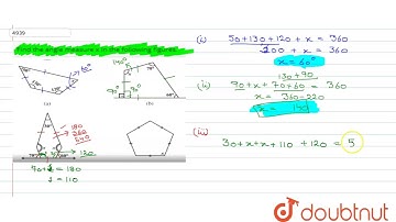 Find the angle measure x in the following figures.