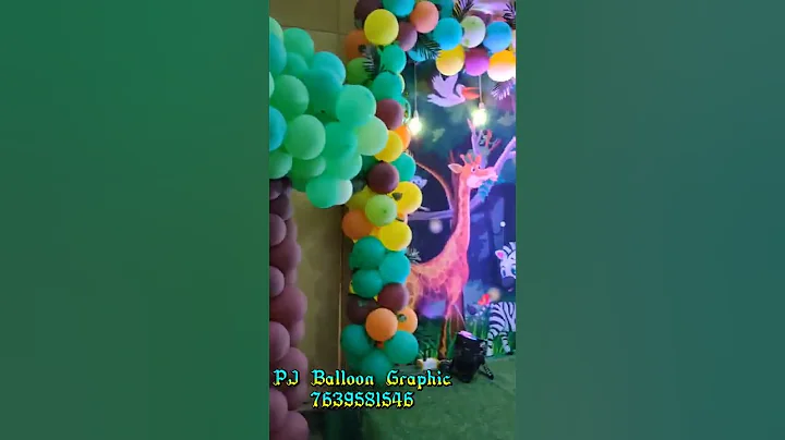 Jungle theme 1st Birthday party @ GK Residency Ranipet Contact- 7639581546- PJ balloon graphics
