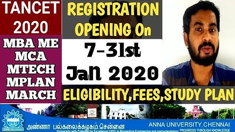 TANCET 2020 #TANCET2020 Exam ME MBA MCA MTECH MPLAN MARCH How To Apply in Tamil #PugazhendhiWilson