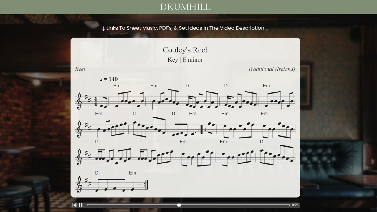 Cooley's Reel Irish Session Trad Tune