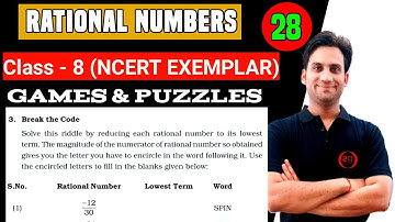 Games and Puzzels Ques.3 (pg.no.29) NCERT EXEMPLAR Class 8 Maths Chapter 1 | Break the Code Solve
