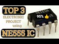 Top 3 NE555 ic project, Simple circuit, without pcb.