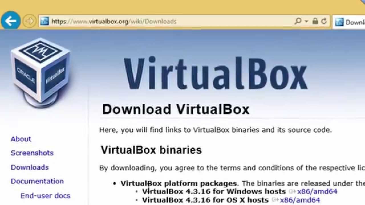 virtualbox which ios should i download