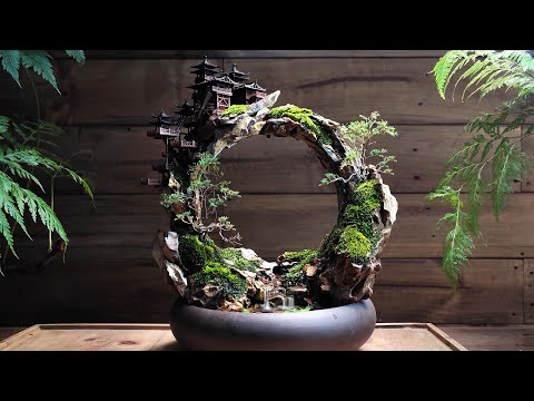 making a mini moon gate garden